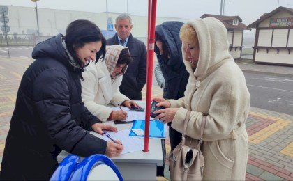 На Кобринщине возле ТЦ «Полесье» работает пикет по сбору подписей