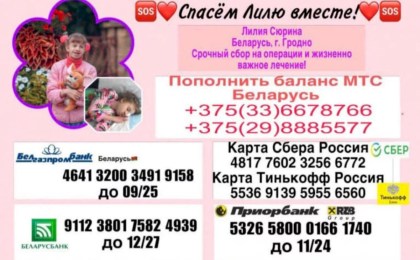 Поможем Лиле вместе!