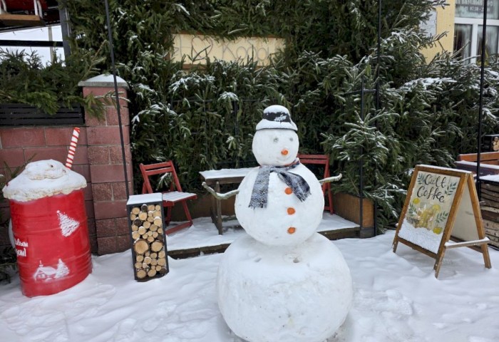 Снеговик в центре Кобрина влюбил в себя жителей города