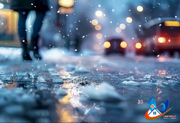 Осторожно, гололед - специалисты Кобринского ЗЦГиЭ призывают пешеходов быть внимательными